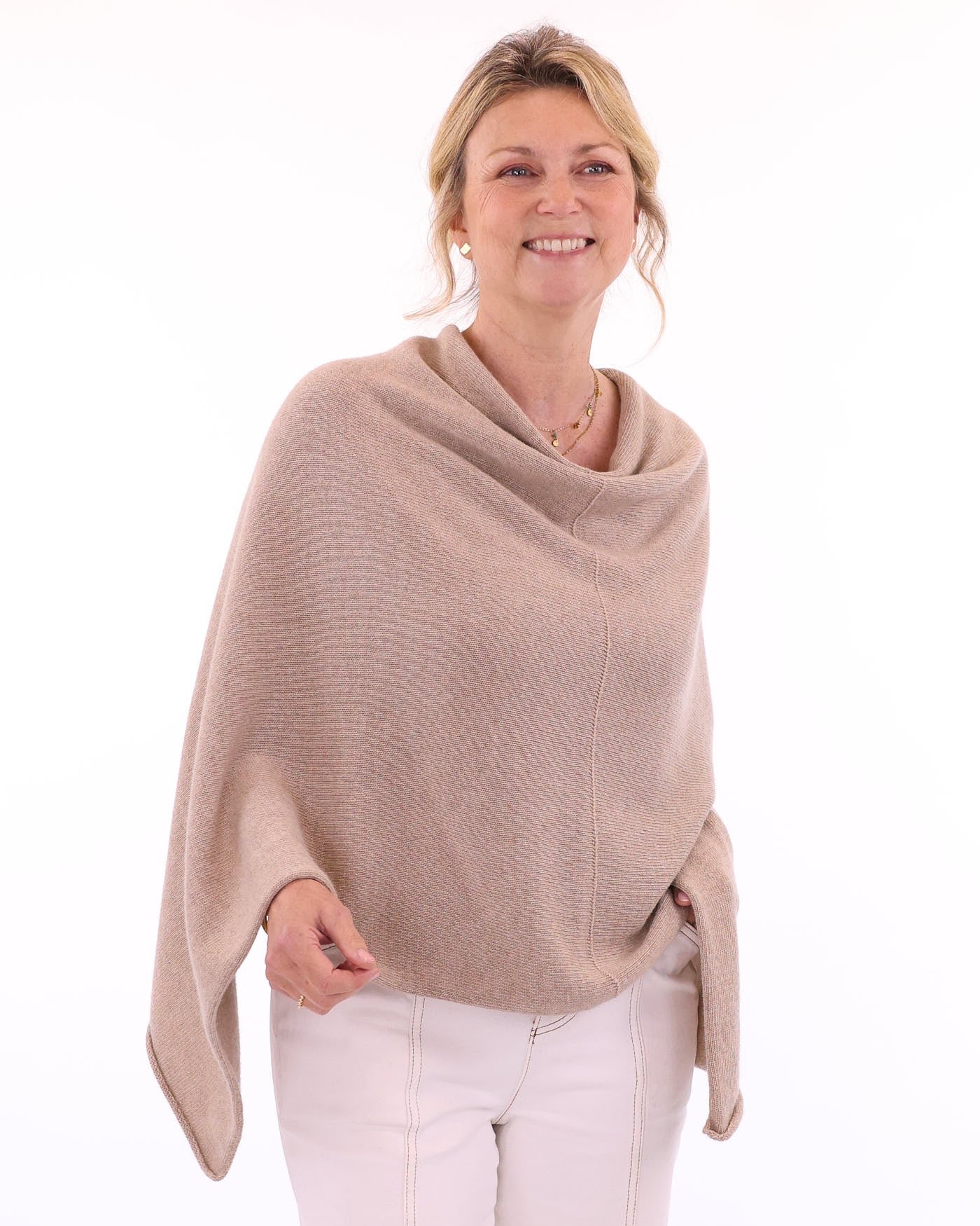 Cashmere Wool Blend Ponchos by Cadenza Italy