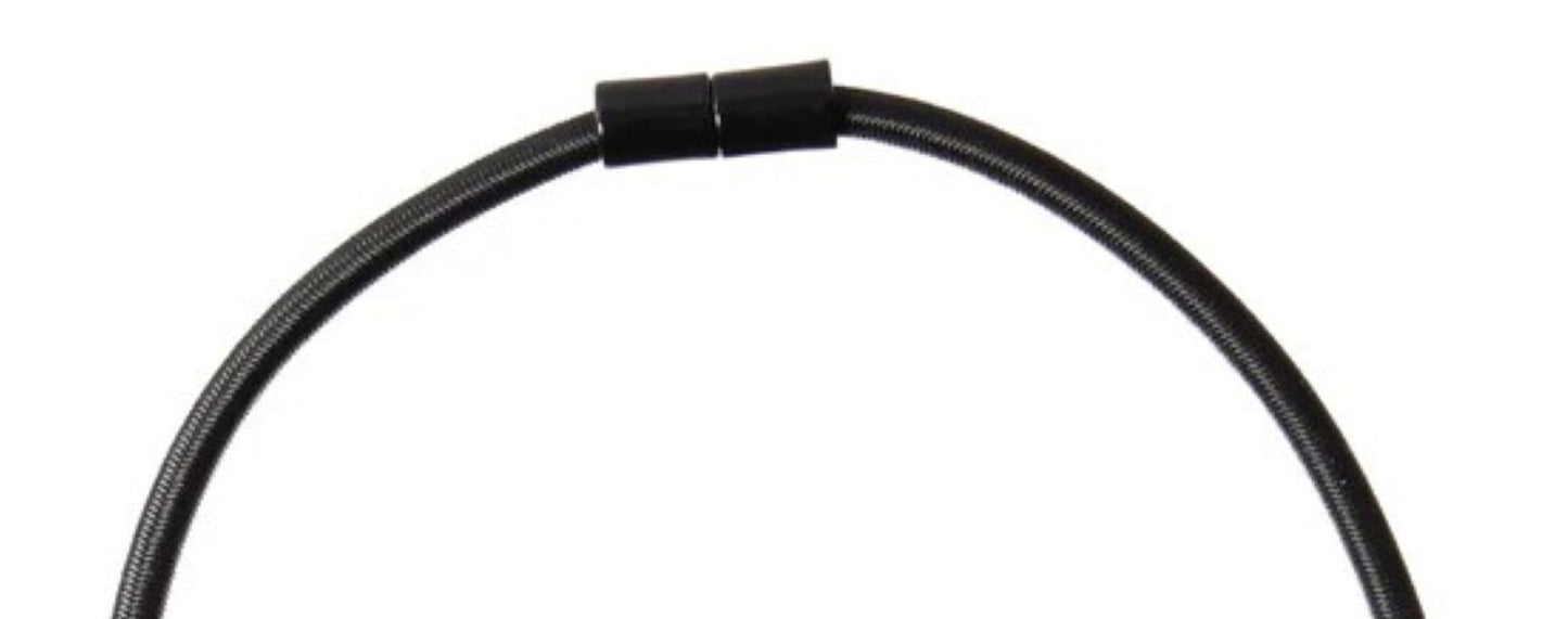 Zsiska by Prue Sirocco Black Cord Choker Magnetic Closure Resin Necklace
