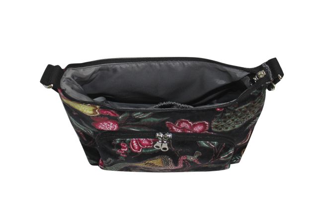 Earth Squared Printed Velvet Hobo Bag Cross Body Shoulder Bag