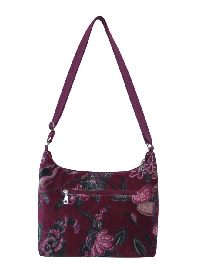 Earth Squared Printed Velvet Hobo Bag Cross Body Shoulder Bag