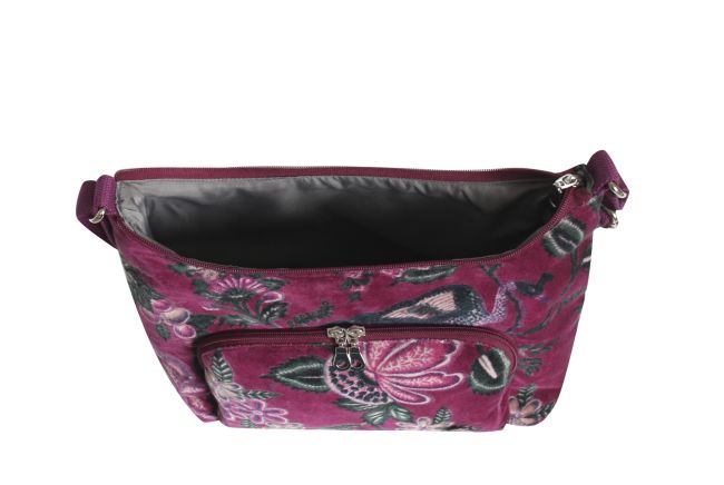 Earth Squared Printed Velvet Hobo Bag Cross Body Shoulder Bag