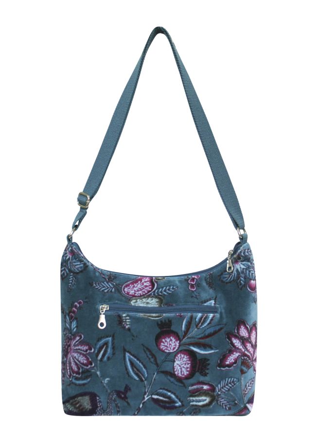 Earth Squared Printed Velvet Hobo Bag Cross Body Shoulder Bag