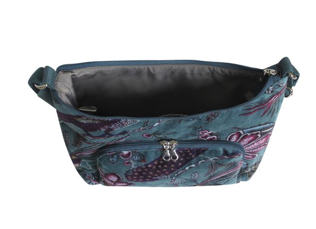 Earth Squared Printed Velvet Hobo Bag Cross Body Shoulder Bag