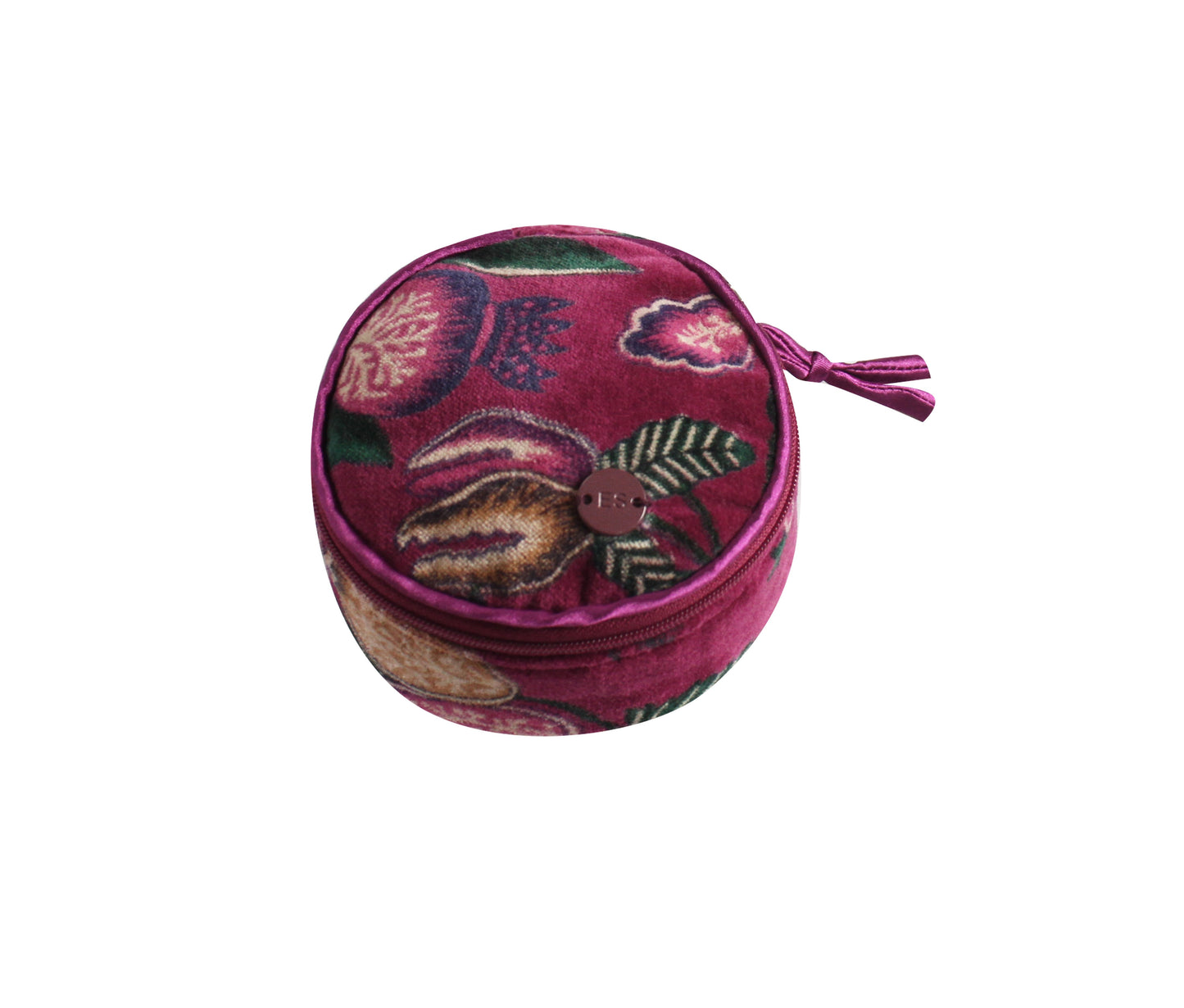 Earth Squared Printed Velvet Jewellery Round Pouch