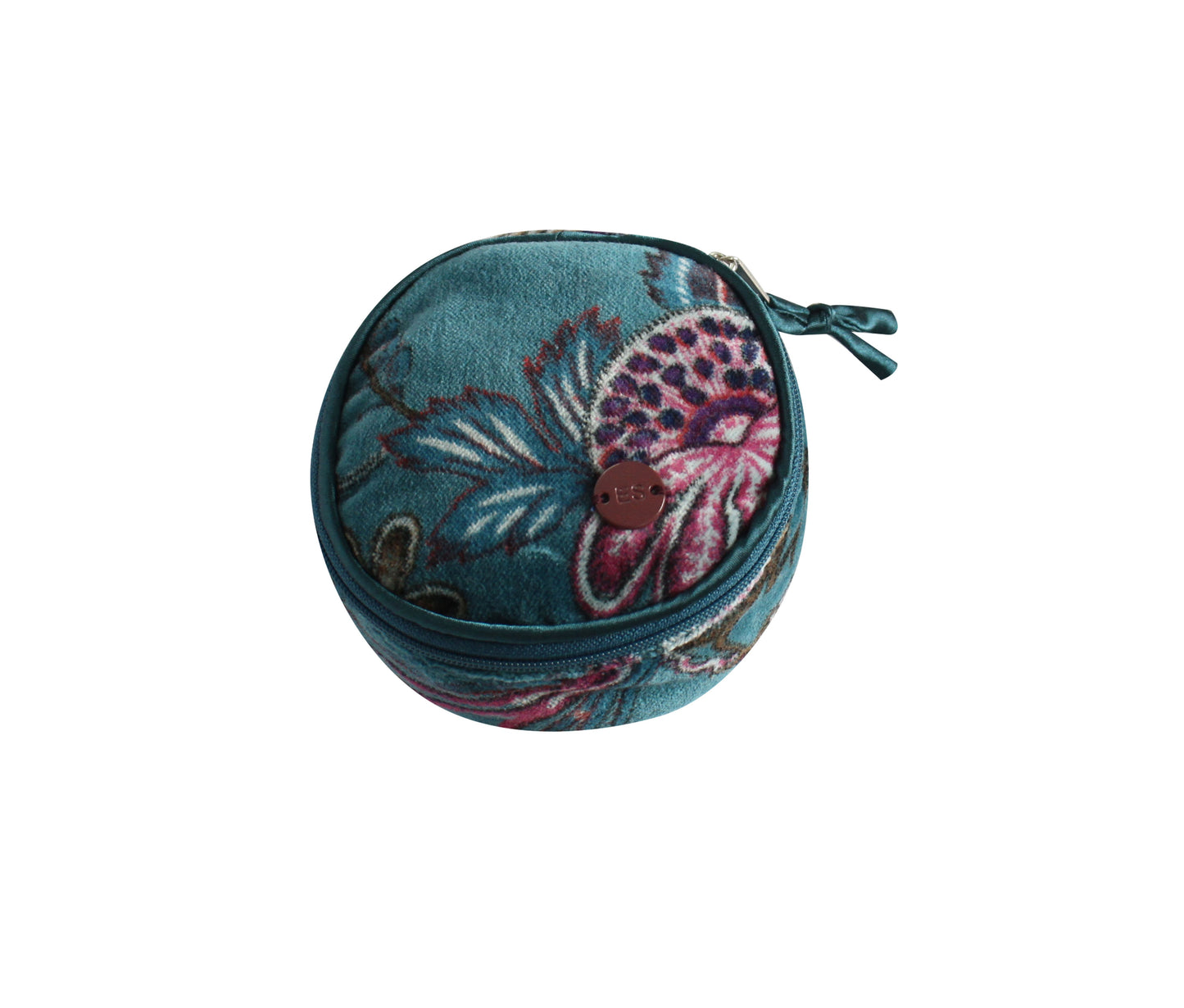 Earth Squared Printed Velvet Jewellery Round Pouch