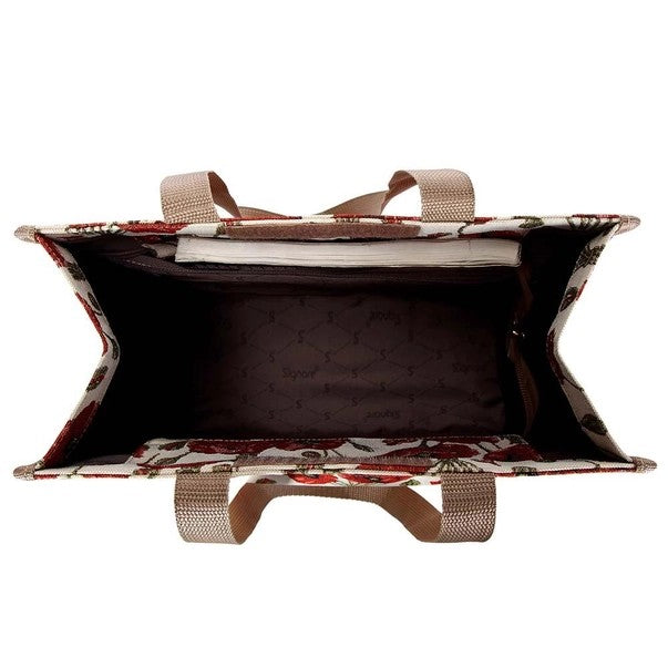 Signare Tapestry Shopper/Tote Bag Beautiful Red Poppies