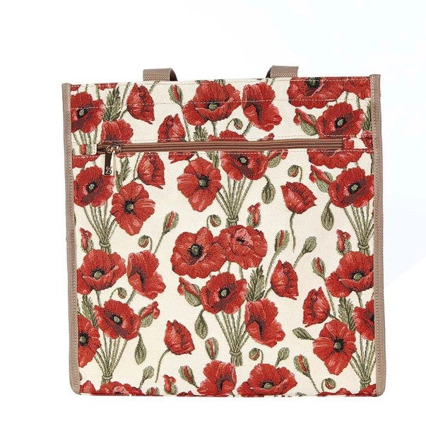 Signare Tapestry Shopper/Tote Bag Beautiful Red Poppies