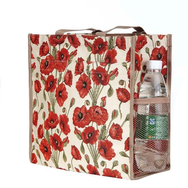 Signare Tapestry Shopper/Tote Bag Beautiful Red Poppies