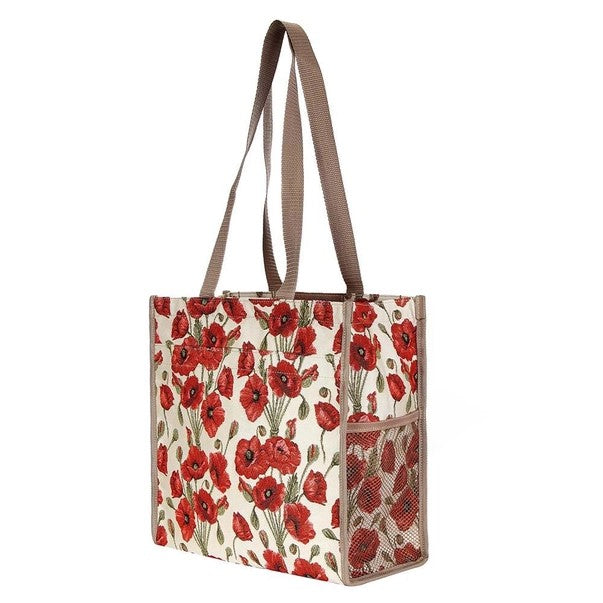Signare Tapestry Shopper/Tote Bag Beautiful Red Poppies