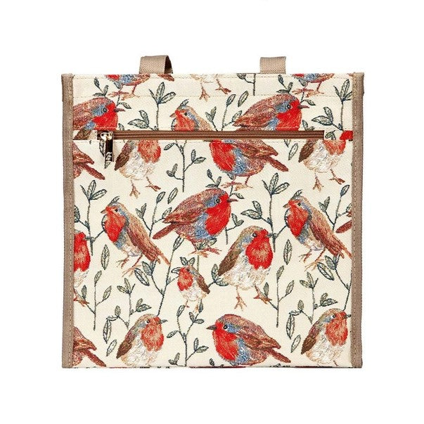 Signare Tapestry Shopper/Tote Bag Beautiful Robin Birds