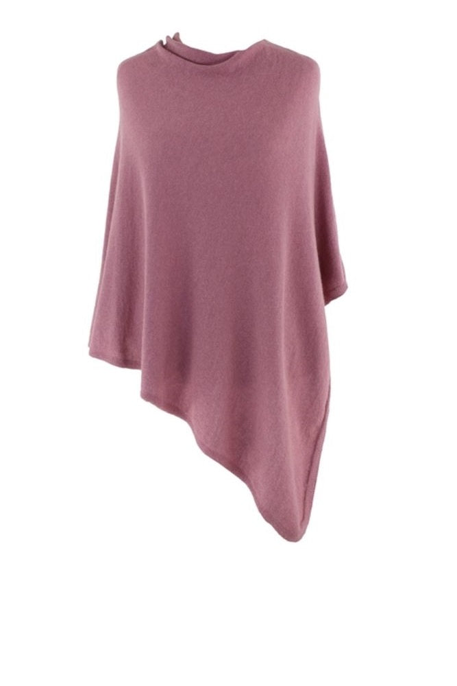 Italian Wool/Cashmere Blend Classic Asymmetric Poncho from Cadenza Italy