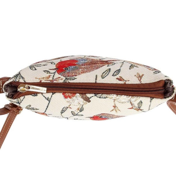 Signare Tapestry Cross Body Sling Bag Beautiful Red Robins