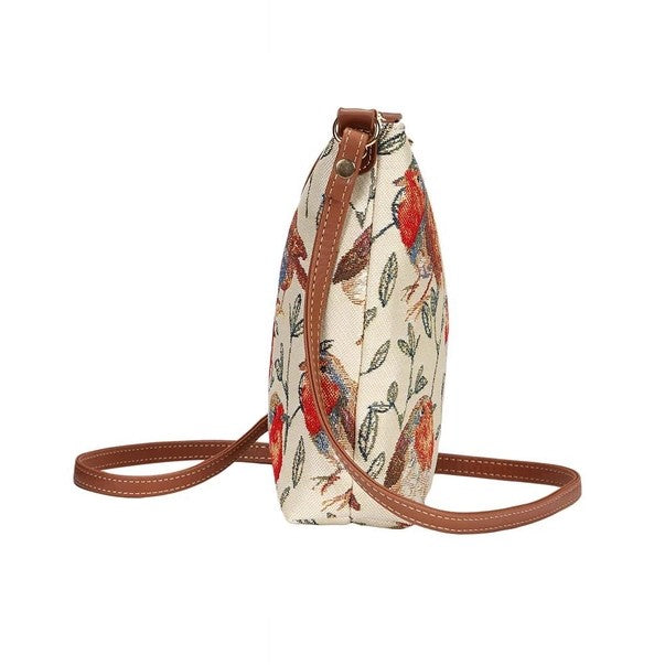 Signare Tapestry Cross Body Sling Bag Beautiful Red Robins