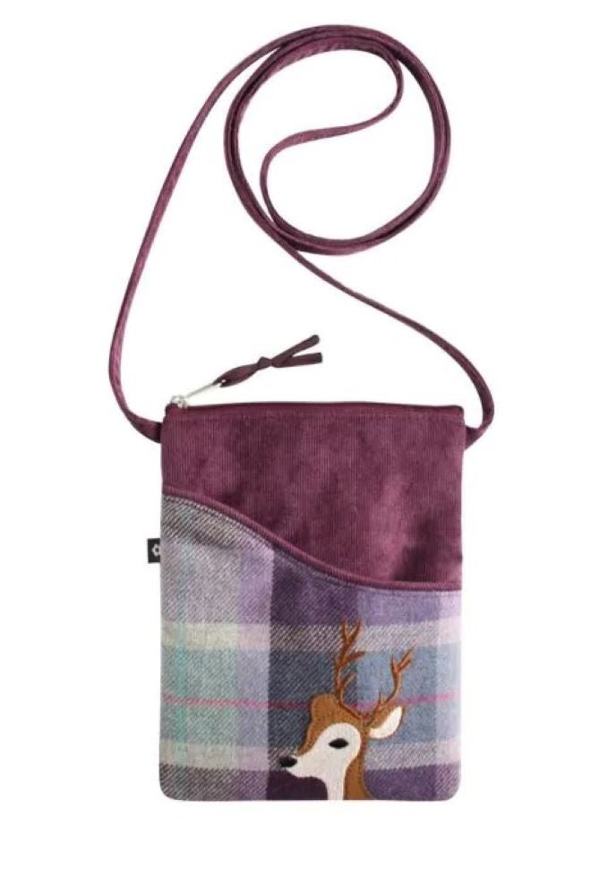 Earth Squared Fair Trade Tartan Tweed Sling Crossbody Bag Applique Animal Designs