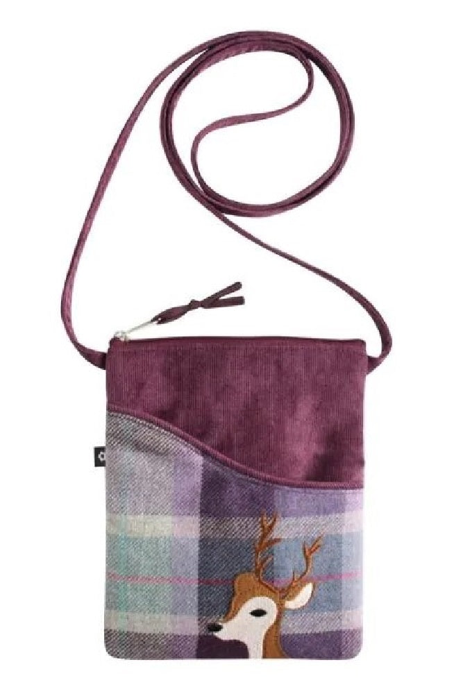 Earth Squared Fair Trade Tartan Tweed Sling Crossbody Bag Applique Animal Designs