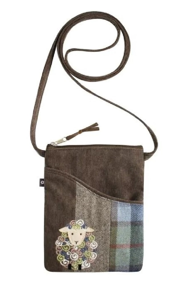 Earth Squared Fair Trade Tartan Tweed Sling Crossbody Bag Applique Animal Designs