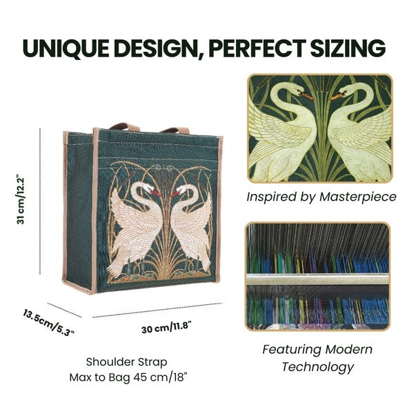 Signare Tapestry Shopper/Tote Bag Walter Crane Inspired Swan Painting