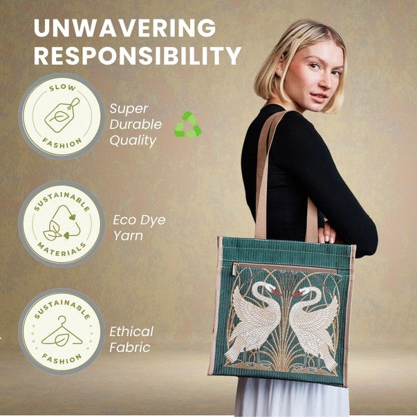 Signare Tapestry Shopper/Tote Bag Walter Crane Inspired Swan Painting