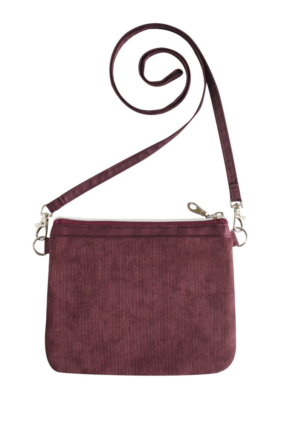 Earth Squared Tweed Wool 3-Zip Pouch Crossbody Bag Winton Purple