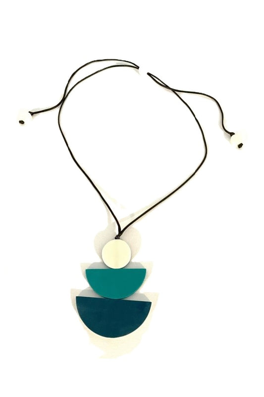 Noa Ecco Unique Boat Shaped Pendant Necklace with Interchangeable Colours Adjustable Cord