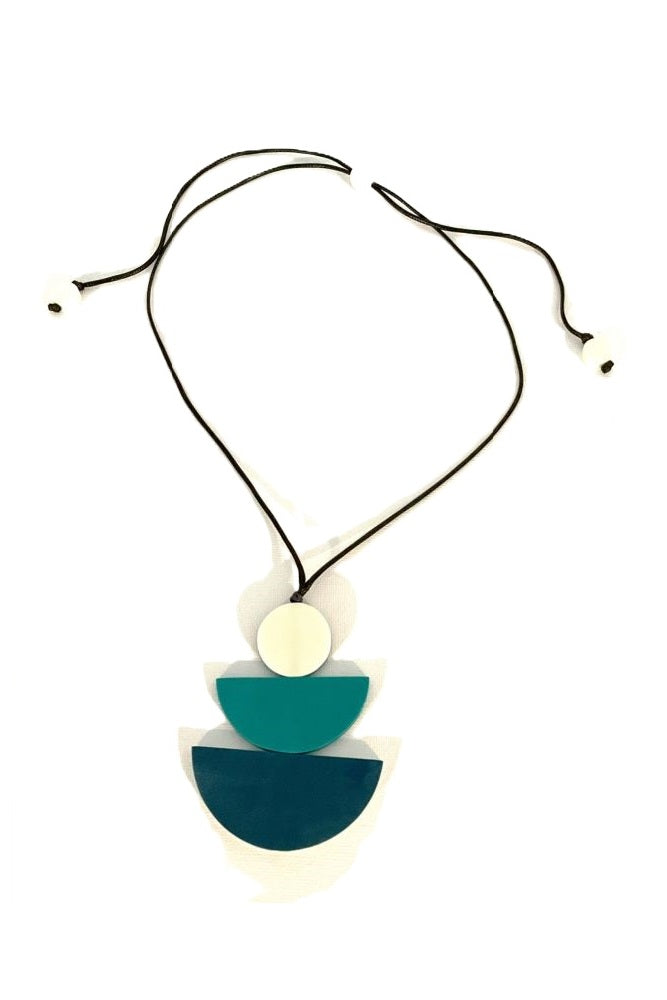 Unique Boat Shaped Pendant Necklace with Interchangeable Colours Adjustable by Noa Ecco