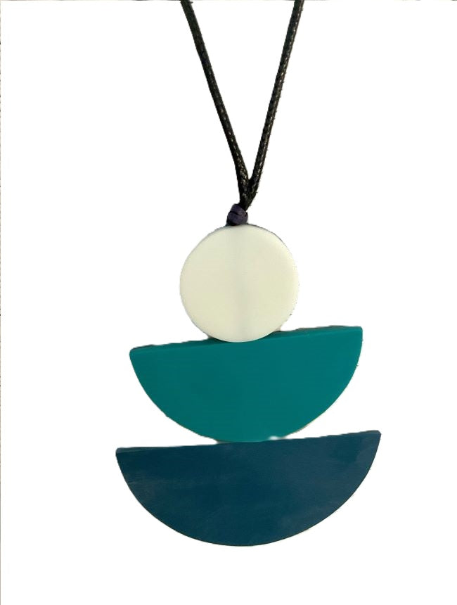 Unique Boat Shaped Pendant Necklace with Interchangeable Colours Adjustable by Noa Ecco