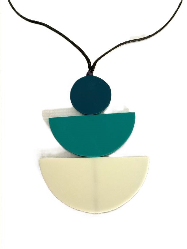 Unique Boat Shaped Pendant Necklace with Interchangeable Colours Adjustable by Noa Ecco