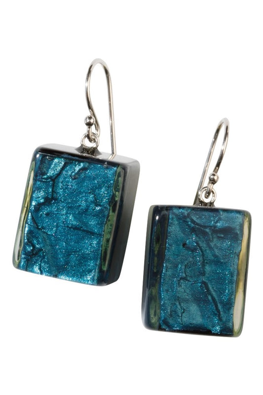 Zsiska Musee Emerald Topaz Cube Earrings Short Hook with Gift Pouch