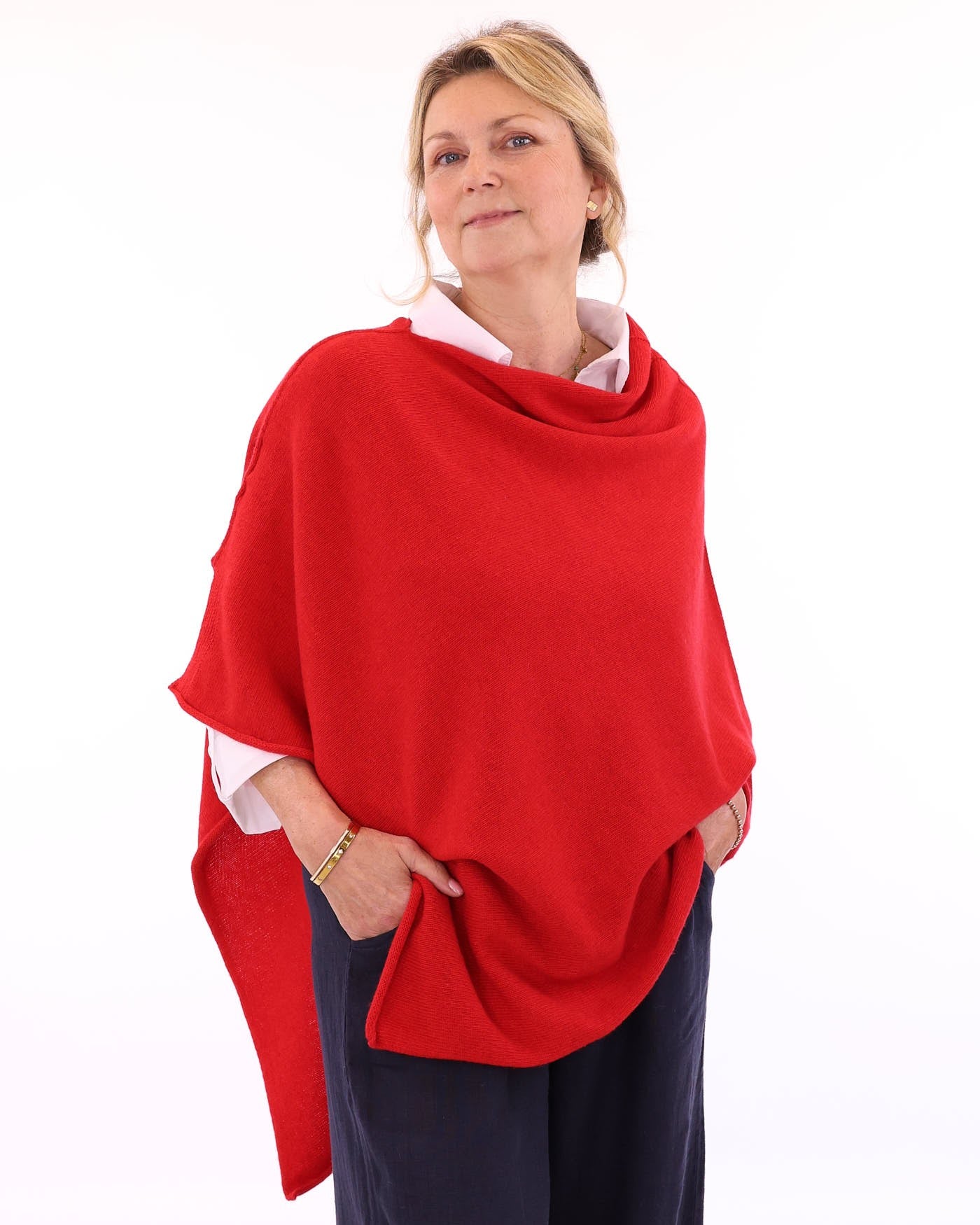 Cashmere Wool Blend Ponchos by Cadenza Italy