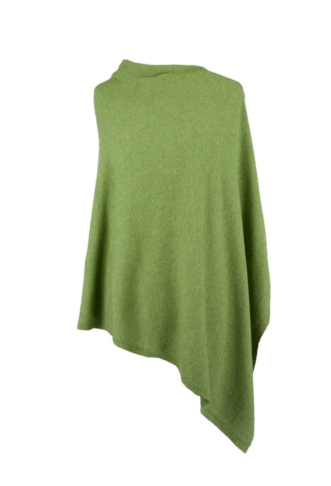 Italian Wool/Cashmere Blend Classic Asymmetric Poncho from Cadenza Italy