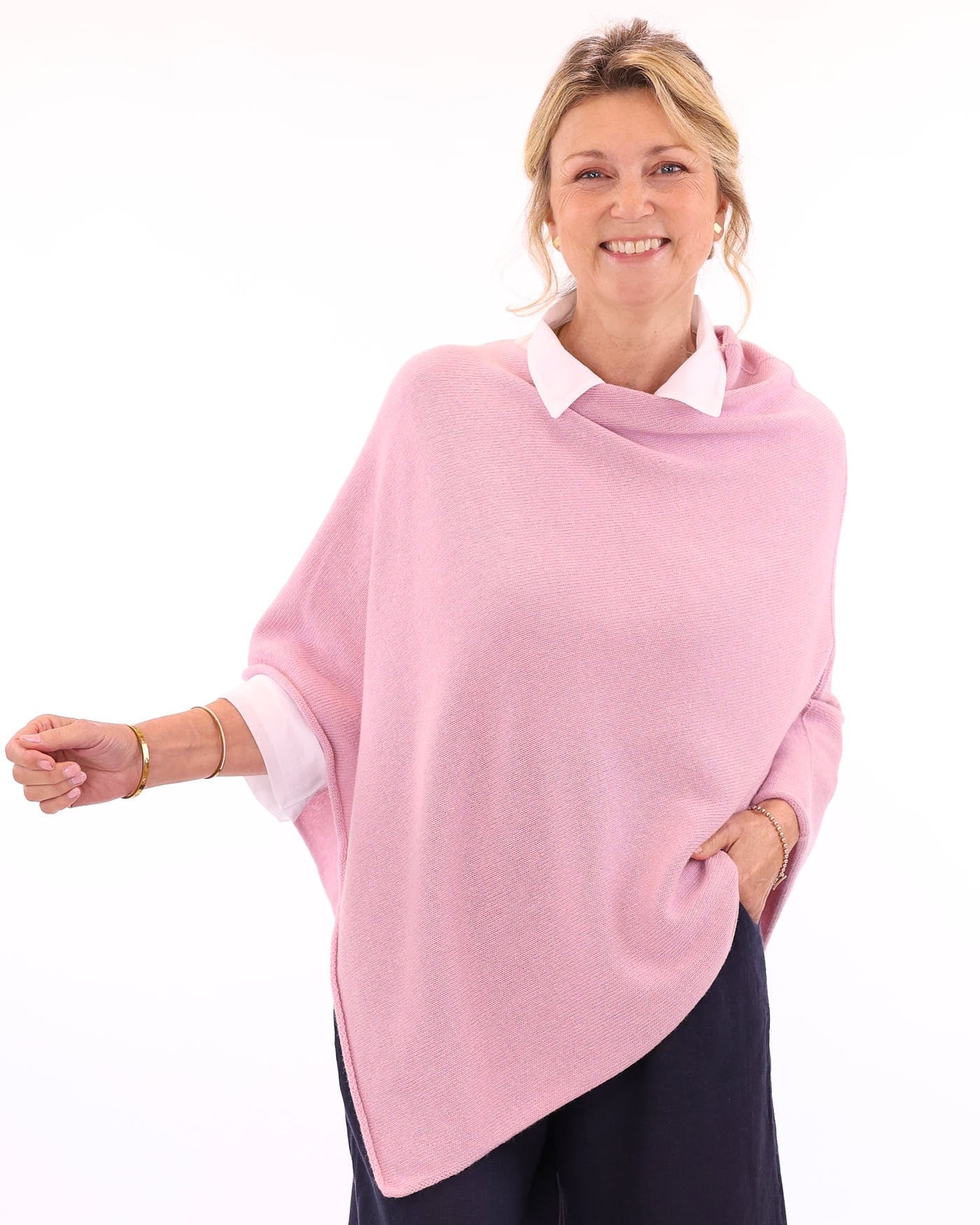 Cashmere Wool Blend Ponchos by Cadenza Italy