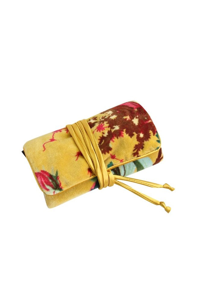 Earth Squared Eden Velvet Jewellery Roll with Pouches Assorted Colours