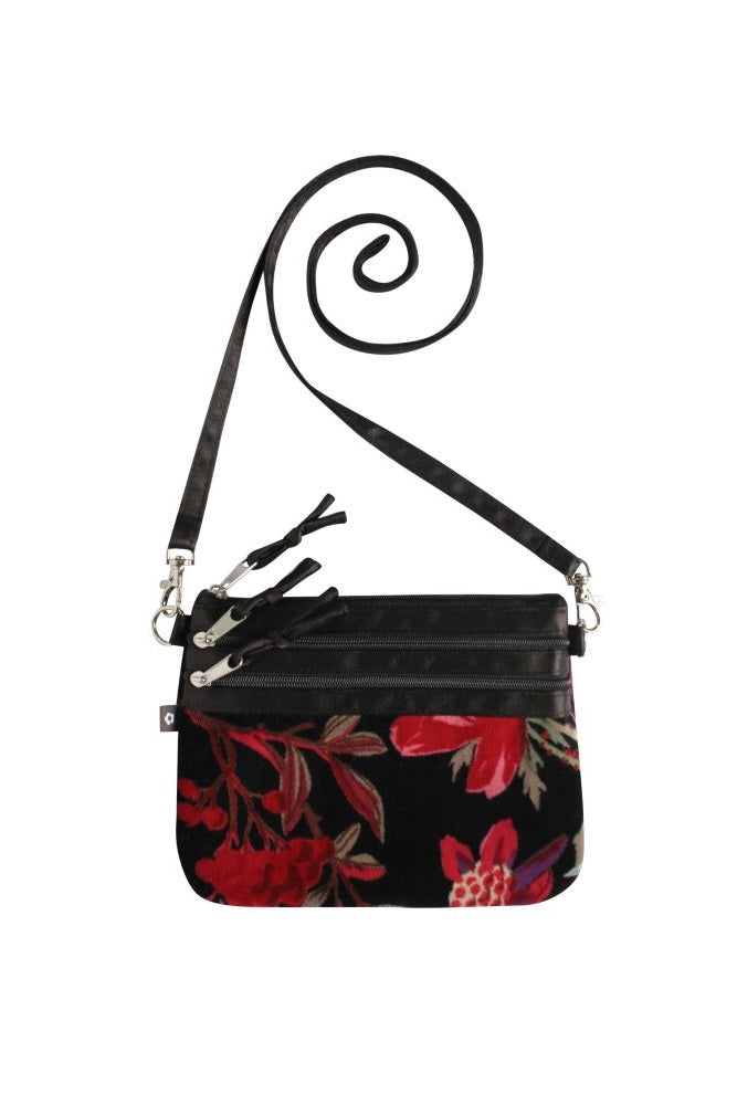 Earth Squared Eden Velvet 3 Zip Crossbody Pouch Bag