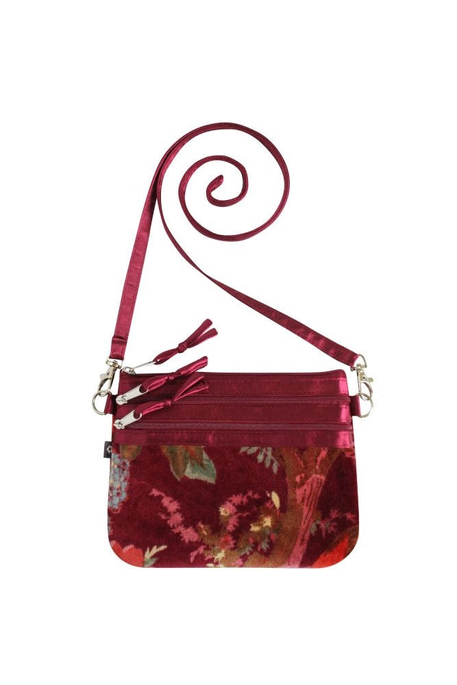 Earth Squared Eden Velvet 3 Zip Crossbody Pouch Bag