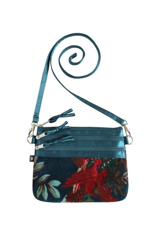 Earth Squared Eden Velvet 3 Zip Crossbody Pouch Bag